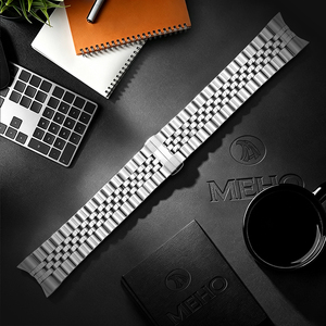 Bracelet de montre en acier inoxydable argenté, maille milanaise, pour tenue décontractée ou professionnelle - Product Image 1