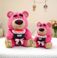 Ours en peluche Xinhui Hug Flower Bear, vente en gros, cadeaux d'anniversaire, de la Saint-Valentin et de Noël, jouets en peluche de personnages de dessins animés pour filles et enfants