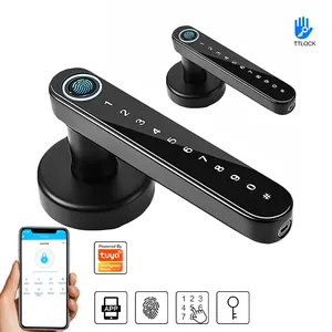 Keyless Electronic RF Card Locks Electronic Biometric Intelligent Home Fingerprint Password Handle Lever Smart Door Lock