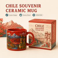 Souvenirs du Chili : Tasse à café en céramique avec motif de ville coloré et paysage emblématique – Tasses en céramique personnalisées OEM ODM en gros