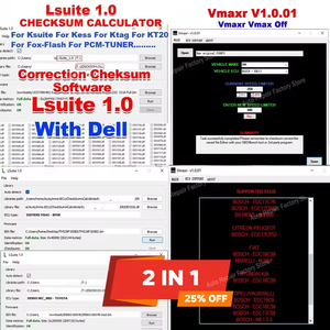 2 en 1 LSuite 1.0 Outil <span class=keywords><strong>de</strong></span> calcul <span class=keywords><strong>de</strong></span> somme <span class=keywords><strong>de</strong></span> contrôle Lsuite Correction Cheksum Vmaxr Vmax Off Déverrouiller le limiteur <span class=keywords><strong>de</strong></span> vitesse des voitures Vmax - Product Image 1