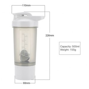 Top Selling Products 2023 Hydre Cup Dual Plastic Protein <b>Shaker</b> <b>Bottle</b> With Box - Product Image 3