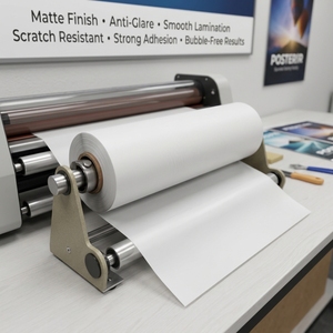 Rollo de Película de Laminación Térmica Mate Pre-Adhesiva para Impresión Express, Escuelas e Industrias No Impresoras - Product Image 1