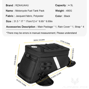 Sac de réservoir universel pour moto, sac de réservoir de motocross, sac à bandoulière décontracté imperméable et réfléchissant pour la nuit, sac de voyage moto - Product Image 6