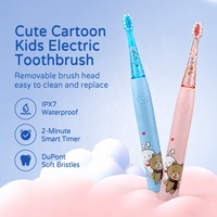 Cepillo de Dientes Eléctrico Infantil con Diseño de Dibujos Animados, Bonito y Portátil, con Luz LED, Popular, Resistente al Agua, Cepillo de Dientes Inteligente para Niños