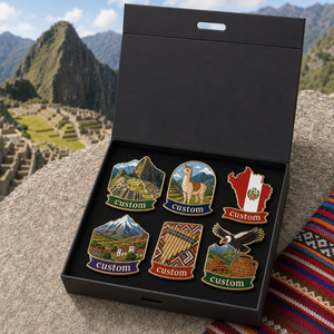 Set de Regalo de Pines Esmaltados Personalizados con Temática de Perú al por Mayor: Pines de Solapa de Machu Picchu y Llama, Souvenir Turístico, Insignia de la Civilización Inca - Product Image 1