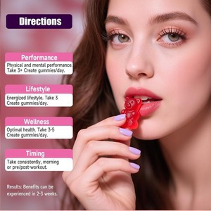 Bonbons gélifiés à la créatine <span class=keywords><strong>monohydrate</strong></span> Gold-Cream, sans sucre, végétariens, 5 g de créatine, complément alimentaire pour adultes, gestion de l'énergie - Product Image 4