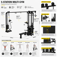 Machine de musculation multifonctionnelle ZY Commercial à 5 stations pour projets de clubs de fitness