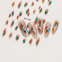 Autocollants 3D en relief vintage à imprimé léopard doré pour nail art, autocollants adhésifs en feuille d'or pour ongles, vente en gros