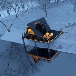 Chine Vente chaude Cadre <span class=keywords><strong>en</strong></span> acier Préfabriqué Resort Cottage <span class=keywords><strong>Jardin</strong></span> <span class=keywords><strong>Chalet</strong></span> Kits Mini Petit A Cadre Maisons - Product Image 6