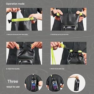 Sac étanche robuste 2L IP68 en PVC pour téléphone et portefeuille, avec logo personnalisé, bandoulière unisexe pour natation - Product Image 2