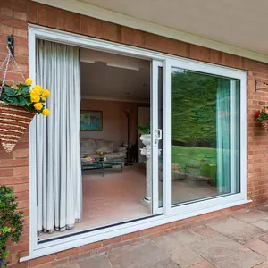 Porte de patio coulissante populaire 96x80, porte de patio extérieur en verre, portes coulissantes en aluminium