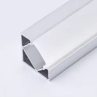 Profilé en aluminium anodisé LED de 19x19 mm à angle de 90 degrés, série 6000, canal encastré, montage en surface, bande lumineuse linéaire, 2700K, 80