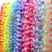 Tropical Hawaïen Hibiscus Artificielle Fleur Collier Artificielle Hawaïen Leis Hawaii Lei Ensemble En Gros Soie Leis Guirlande Guirlande