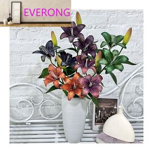 Nuovo Design Taotao 2 Fiori Un Solo Bocciolo Piccolo Giglio Stampa 3D Decorazione Casa Matrimonio - Product Image 1