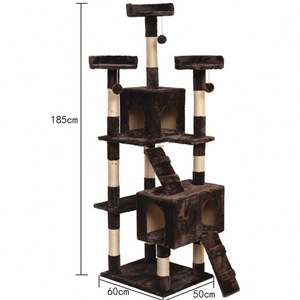 Árbol rascador para gatos con centro de actividades multinivel, tipo casa y condominio, para gatitos divertidos, para interiores - Product Image 2