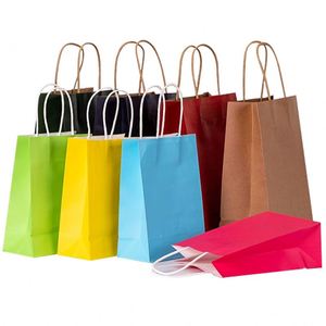 Making Various Colors Kraft <b>Paper</b> Bag Wholesale Food Packing Bag with Handle - Product Image 6