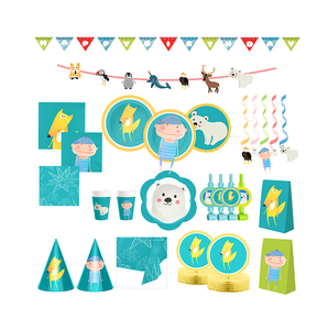DAMAI New Design Kids Birthday Party <b>Disposable</b> <b>Tableware</b> with Animal Shape Banner Honeycomb Centerpiece Blower Supplie - Product Image 2