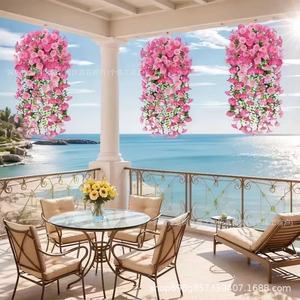 Guirlandes de fleurs artificielles de type Morning Glory, rose clair et foncé, en PVC, pour décoration murale de mariage - Product Image 1