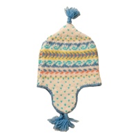 Gorro de Invierno para Bebé Hecho a Mano, 100% Algodón, Colorido, Jacquard, con Orejeras, Borlas Dobles y Forro de Felpa Estampado