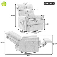 Fauteuil inclinable multifonctionnel en tissu de lin de conception moderne avec repose-pieds séparé pour une utilisation de loisirs