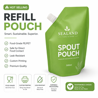 Pochette plastique personnalisée pour liquides, design populaire, emballage alimentaire, sac plastique autoportant avec bec verseur