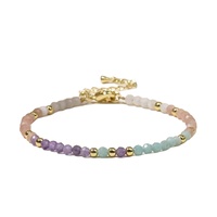 Perles facettées bohèmes de 3 mm en quatre types de cristaux, strass, quartz rose, labradorite, améthyste, spinelle noir, unisexe, tendance, anniversaire