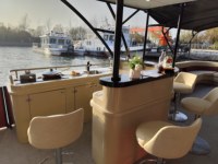 Bateau ponton de luxe à double pont en aluminium soudé de 36 pieds avec moteur de 250 CV, capacité de 30 à 45 personnes pour les loisirs et la pêche