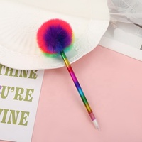 Stylo à pompon mignon nouveauté stylo à bille Kawaii stylo en fourrure en peluche papeterie pour enfants Offre Spéciale