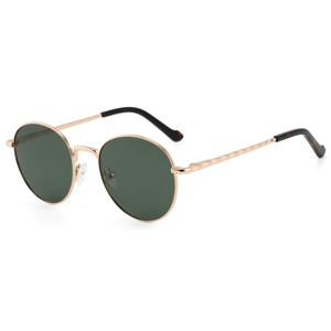 <b>Round</b> <b>Sunglasses</b> Full Rim Gold <b>Frame</b> Green Lenses UV400 Protection Unisex Adult Retro Style - Product Image 6