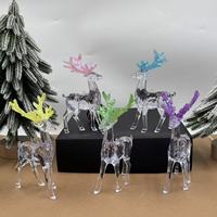 Nouvelle figurine de renne transfrontalière en acrylique transparent pour arbre de Noël, ornement de bouteille, décoration de fenêtre et accessoire de décoration de bureau style Instagram