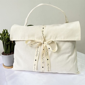 BSCI Custom Logo Natural Storage Cotton Canvas Drawstring Bag <b>Gift</b> Cloth Dust Cotton Canvas <b>Envelope</b> Pouch for Handbag - Product Image 4