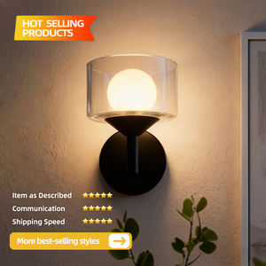 Factory Direct Modern LED Bedroom Decorative <b>Wall</b> Lamp E26 Base Iron and Glass Design for Home Indoor <b>Lighting</b> - Product Image 2