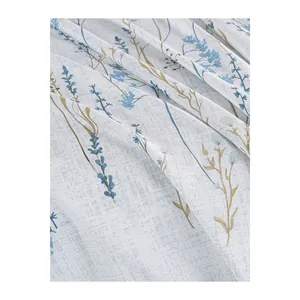 Juego de Funda Nórdica Doble de Algodón con Diseño Floral de Jazmín, Color Blanco y Azul, Tejido Liso, Marca Karden - Product Image 4