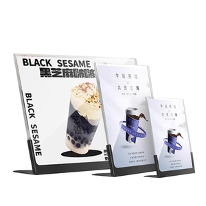 Présentoirs haut de gamme acrylique A4 cadre publicitaire en métal Style moderne A5 bureau <span class=keywords><strong>Salon</strong></span> de beauté support carte Table présentoir - Product Image 1