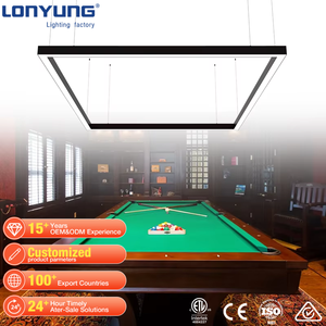 โคมไฟ LED ทรงสี่เหลี่ยมแบบโมเดิร์น 3CCT โคมไฟระย้าอะลูมิเนียมไร้เงา สำหรับโต๊ะบิลเลียด ไฟ LED สำหรับสนุกเกอร์ พูล ไฟเส้นตรง - Product Image 1