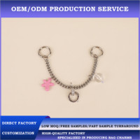 Chaîne de breloque de sac Y2K argentée OEM/ODM en gros, extenseur de sangle de sac à main en cristal étoilé de luxe, pendentif de sac à main, accessoires de boutique