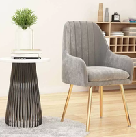Chaise de salle à manger moderne en velours de style européen pour hôtels et restaurants, avec pieds en fer, écologique, inclinable et durable, vente en gros