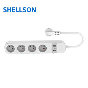 Venta al por mayor <span class=keywords><strong>de</strong></span> fábrica, <span class=keywords><strong>precio</strong></span> competitivo, extensión <span class=keywords><strong>de</strong></span> 4 salidas, toma <span class=keywords><strong>de</strong></span> corriente <span class=keywords><strong>de</strong></span> pared con puertos Usb, enchufes FR con medición - Product Image 3