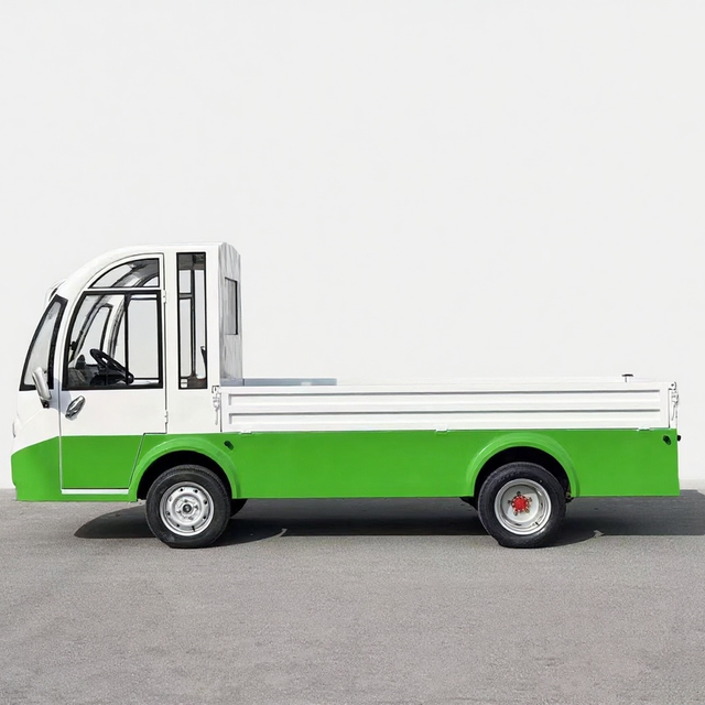 Buggy Lightgreen Electric MiniCargo Truck with Tailplate Functional Trolley Janitorial Cart for Garbage Cleaning Buggy Quad Bike