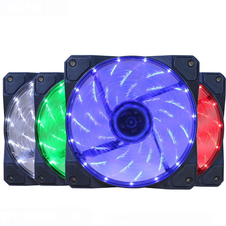 Marvo FN10GN Gehäuselüfter 120 Mm – Mit Grünen LEDs, Anti-Vibration, Geräuscharm | Für PC-Kühlung