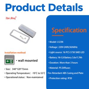 Luz LED de <span class=keywords><strong>Emergencia</strong></span> de Pared/Techo de Montaje Superficial con Encendido Instantáneo IP20, Precio de Fábrica, para Iluminación de Oficinas, Pasillos y <span class=keywords><strong>Escaleras</strong></span> - Product Image 3
