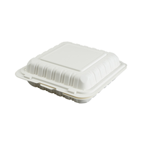 Contenants alimentaires jetables écologiques en plastique PP carrés, empilables, type clamshell, pour micro-ondes, 9x6 pouces, boîte à lunch