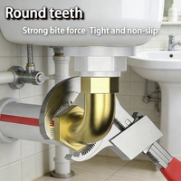 Clé multifonctionnelle en alliage d'aluminium pour éviers domestiques, clé réglable pour robinets et tuyaux de vidange, outil de salle de bain