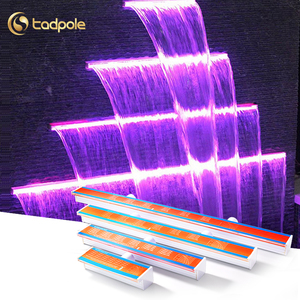 รีโมทคอนโทรลไร้สายสำหรับไฟ RGB รูปทรงสี่เหลี่ยมสำหรับสระว่ายน้ำ น้ำตก สระน้ำตกแบบเรียงซ้อน  ใบมีดน้ำตกอะคริลิคพร้อมไฟ LED - Product Image 1