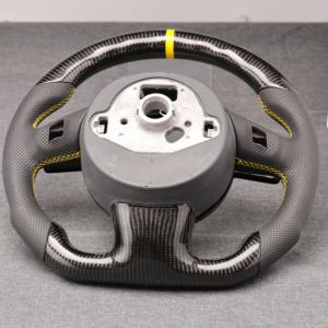 Accessoires de voiture de volant de Sport à fond plat en cuir de Fiber de carbone perforé adaptés pour <span class=keywords><strong>Audi</strong></span> A3 A4 A5 A6 A7 Q3 Q5 Q7 - Product Image 4