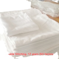 Vente en gros de draps de lit modernes en coton 100% blanc à rayures de 3 cm, style Dubaï, pour la literie d'hôtel