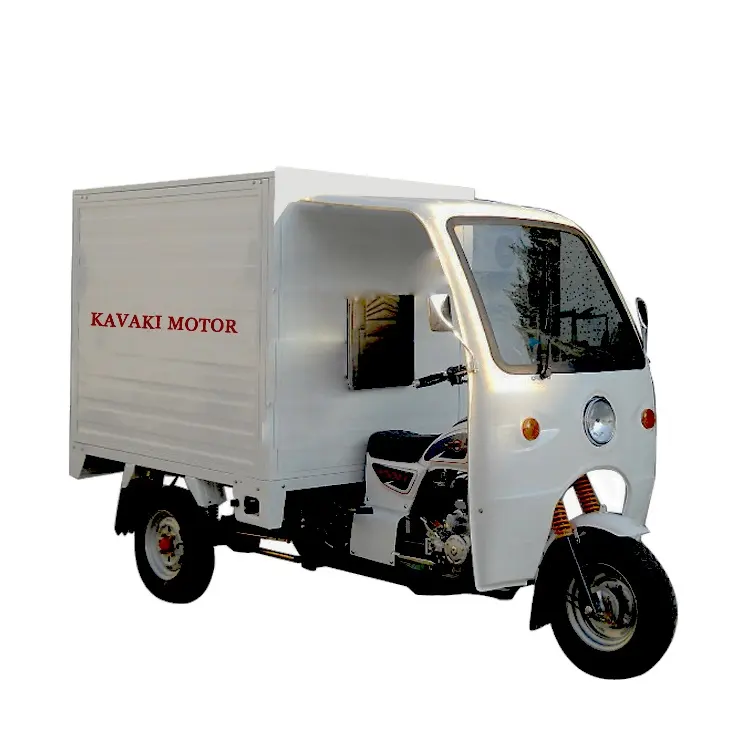 Kapalı kargo teslimat express 200cc benzinli motor 3 tekerlekler motor üç tekerlekli bisiklet için satış