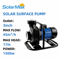 Pompe à eau solaire de surface SOLAR MAX 120V 1500W avec moteur CC sans balais et contrôleur intégré, basse pression pour l'irrigation agricole
