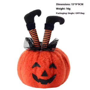 Decoración de Halloween, Adorno Creativo de Muñeca Calabaza con Pie de Bruja, Adorno para Crear Ambiente de Fiesta de Fantasmas - Product Image 6